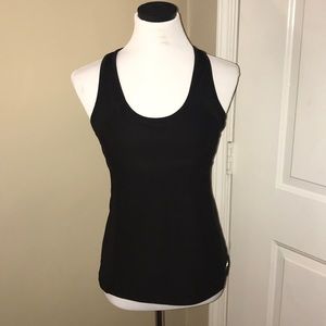 Beautiful black workout tank top with shelf bra
